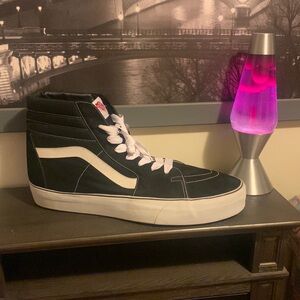 Giant!!!! Vans Black/White High Top Skate Sneakers